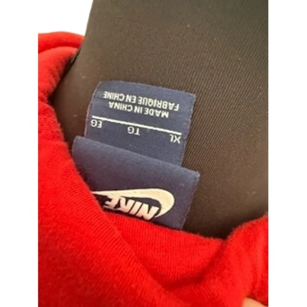 Nike Mens Full Zip Hoodie Red Fleece Swoosh Logo Jacket XL
